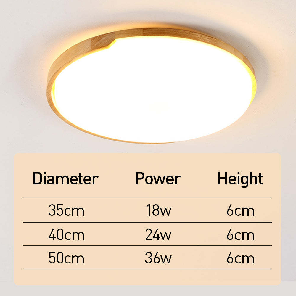 Classic Retro Wood And Acrylic LED Ceiling Light For Living Room