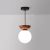 Homdiy Modern Wood Pendant Lamp For Kitchen Simple Glass Pendant Lights