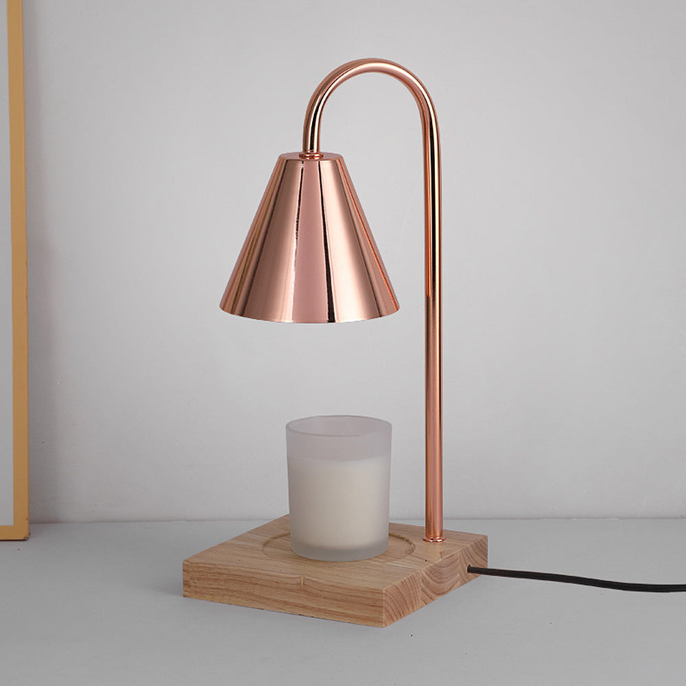 Homdiy Candle Warmer Lamp Wood Iron Bedroom Mini Candle Warmer Light