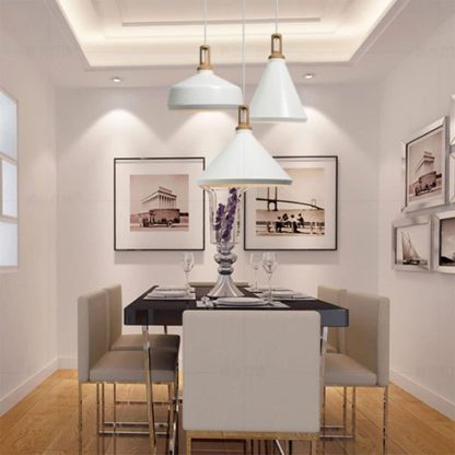 Modern Black Geometry Aluminum Pendant Light For Kitchen