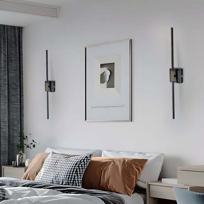 Set of 2 Industrial Black Iron LED Rechargeable Wall Light For Living Room