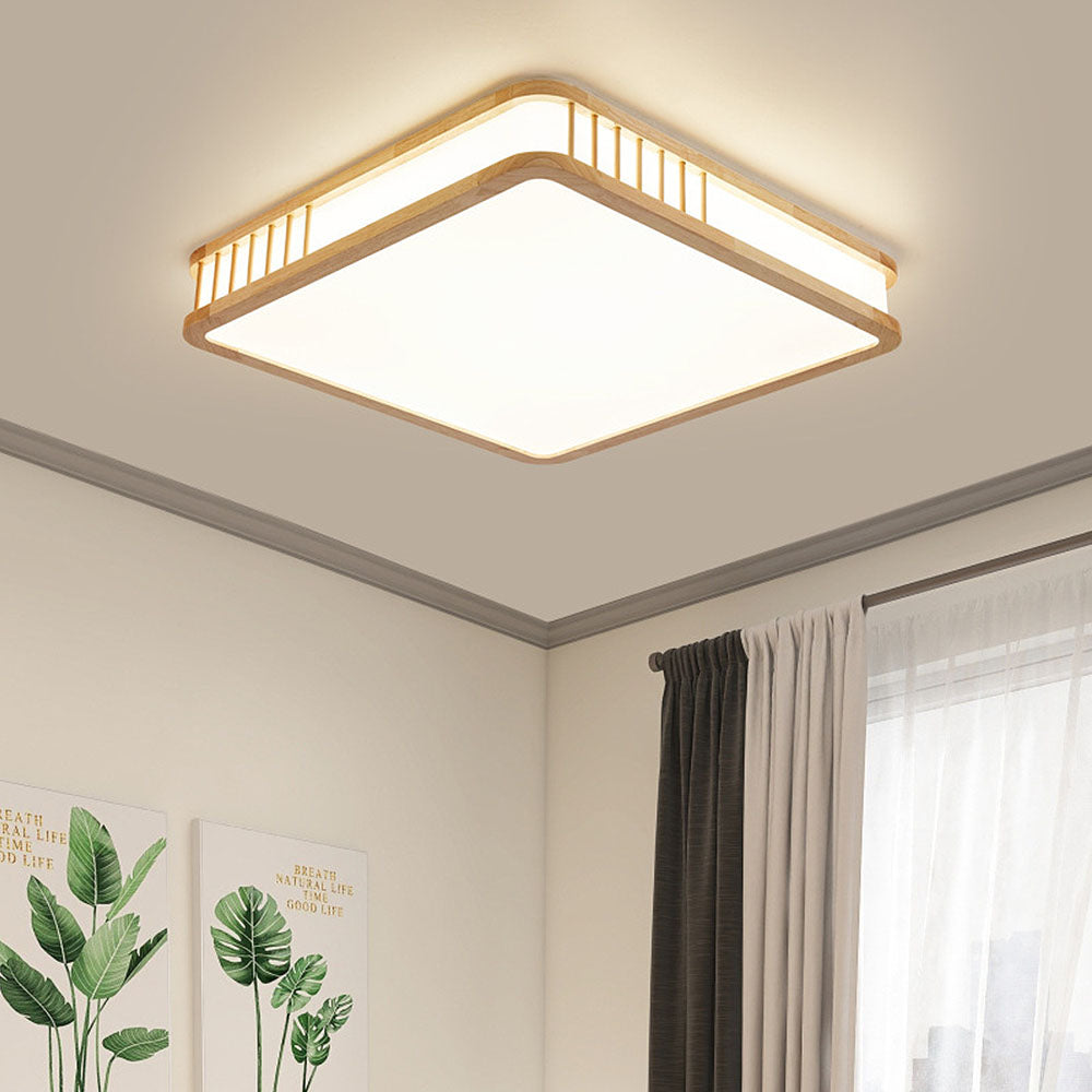 Modern Acrylic Wooden Square LED Ceiling Light