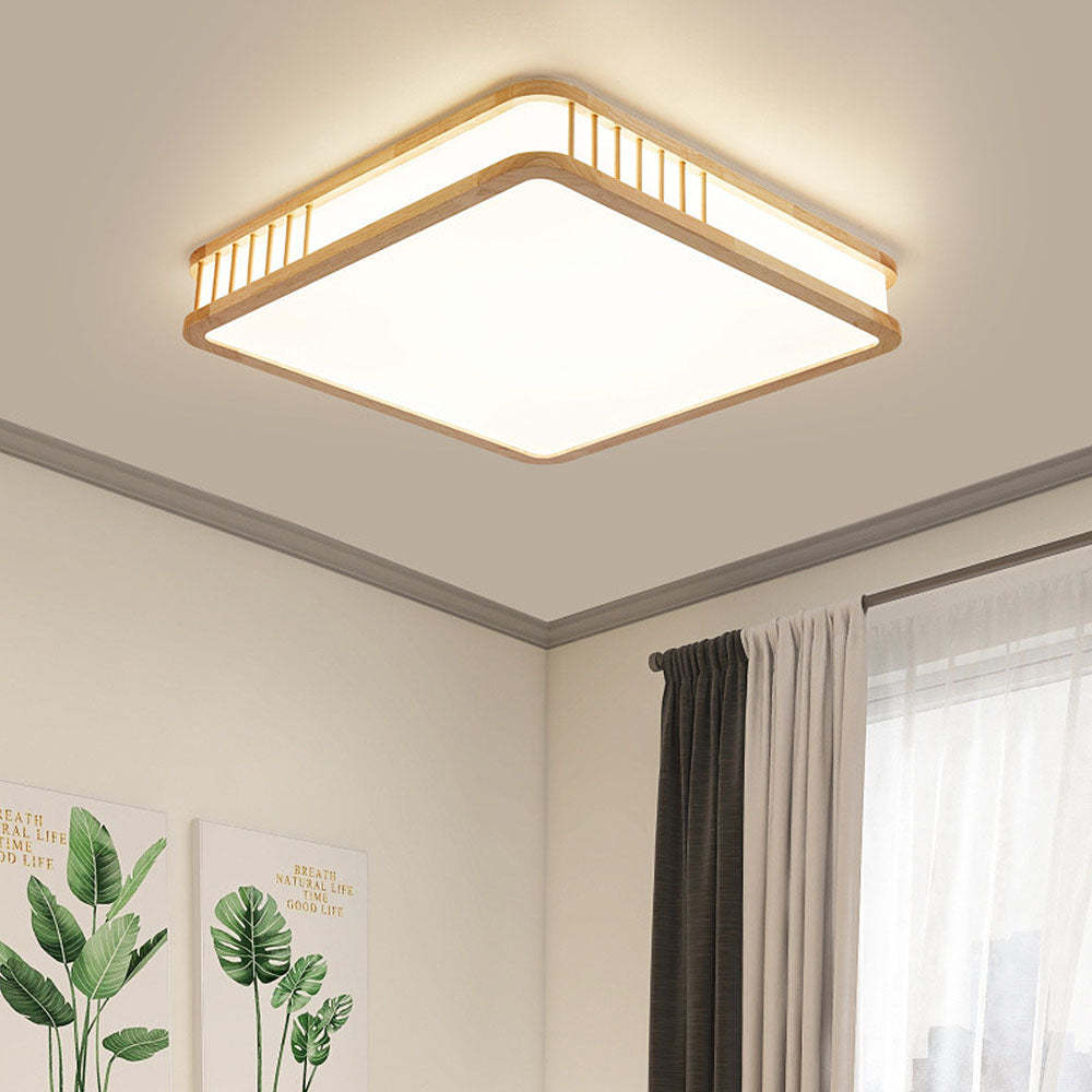 Modern Acrylic Wooden Square LED Ceiling Light