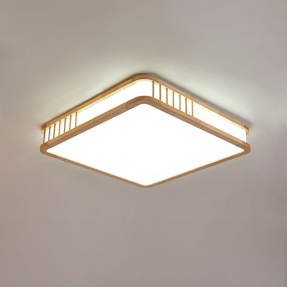 Modern Acrylic Wooden Square LED Ceiling Light