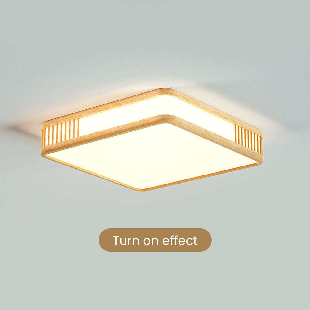 Modern Acrylic Wooden Square LED Ceiling Light
