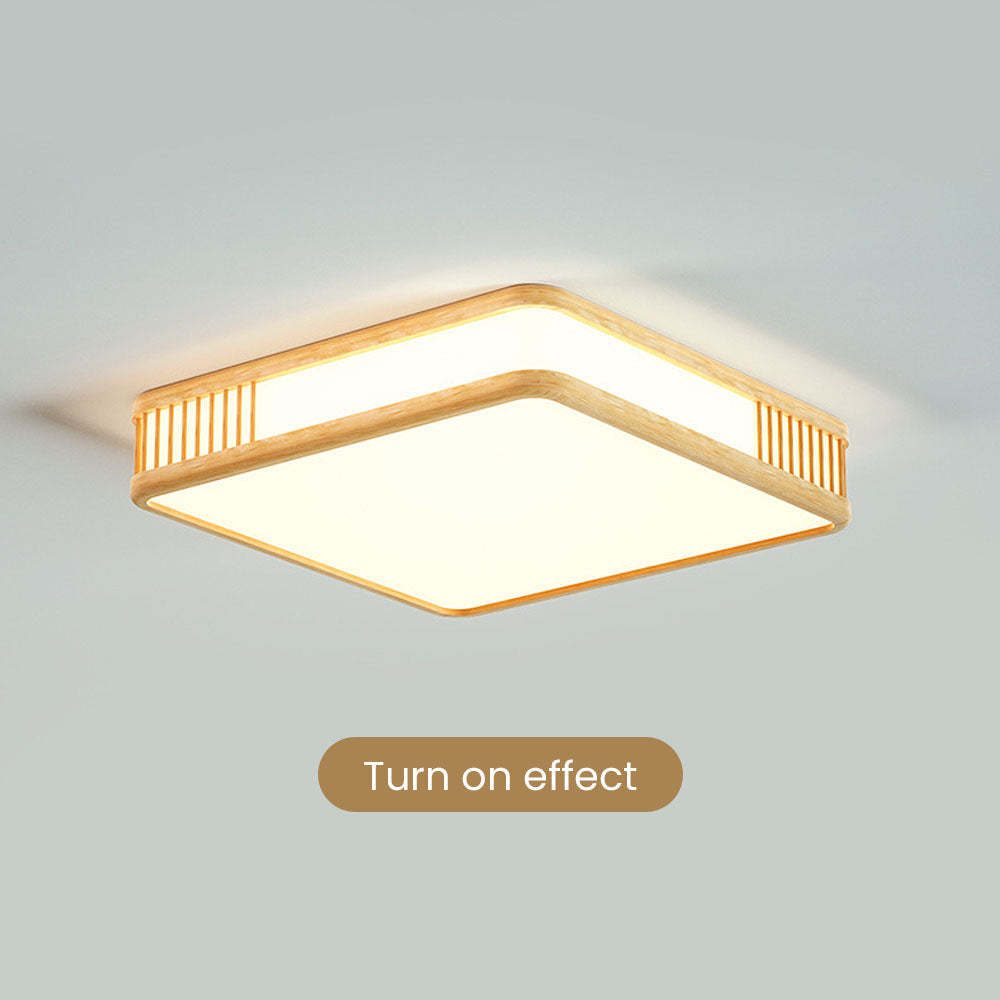 Modern Acrylic Wooden Square LED Ceiling Light