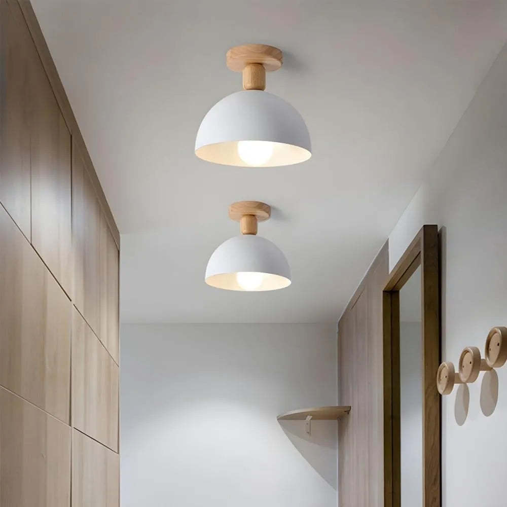 Modern Minimalist Round Semi-Flush Mount Hallway Ceiling Light