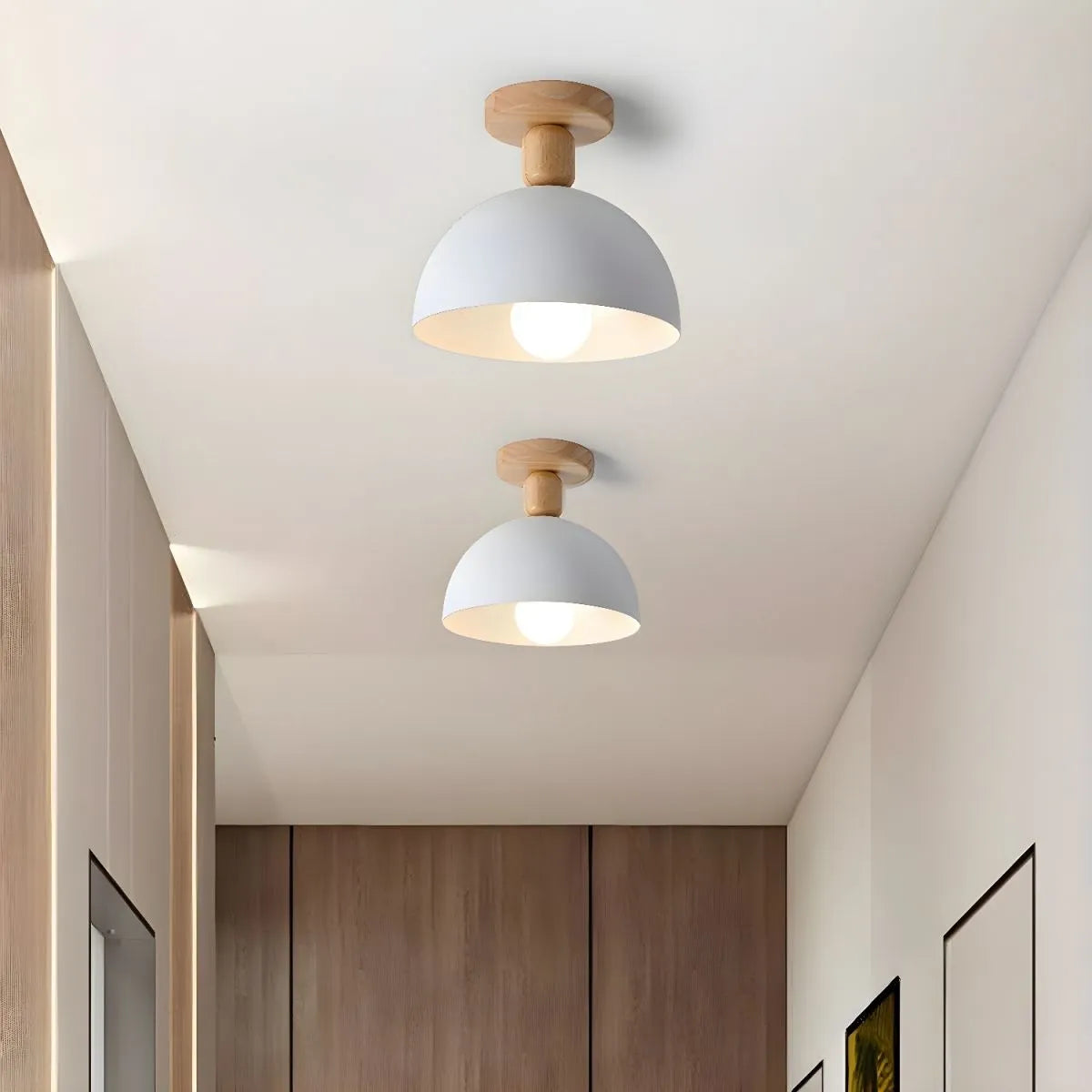 Modern Minimalist Round Semi-Flush Mount Hallway Ceiling Light