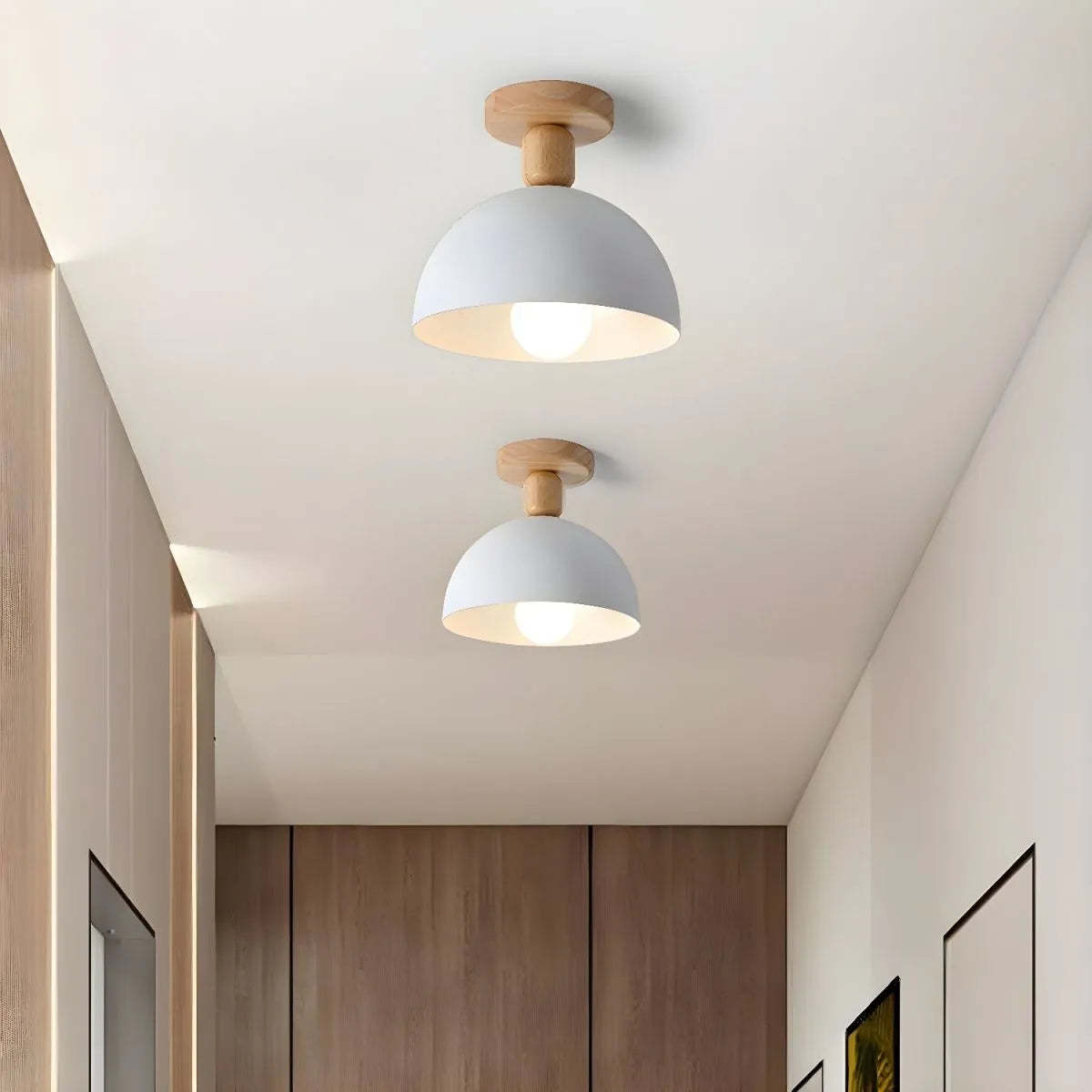 Modern Minimalist Round Semi-Flush Mount Hallway Ceiling Light