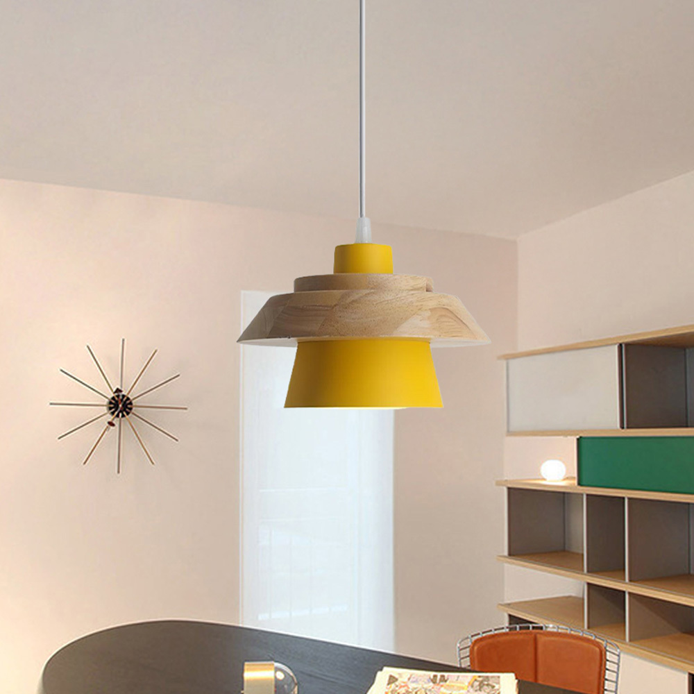 Minimalist Rustic Wood Round Pendant Lights