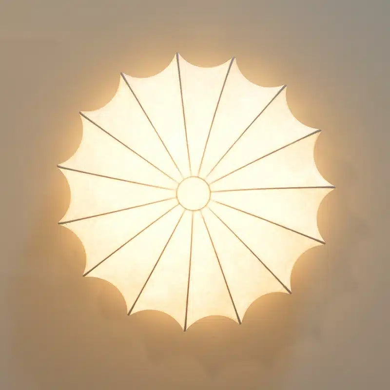 White Silk Flush Mount Ceiling Light -Homdiy