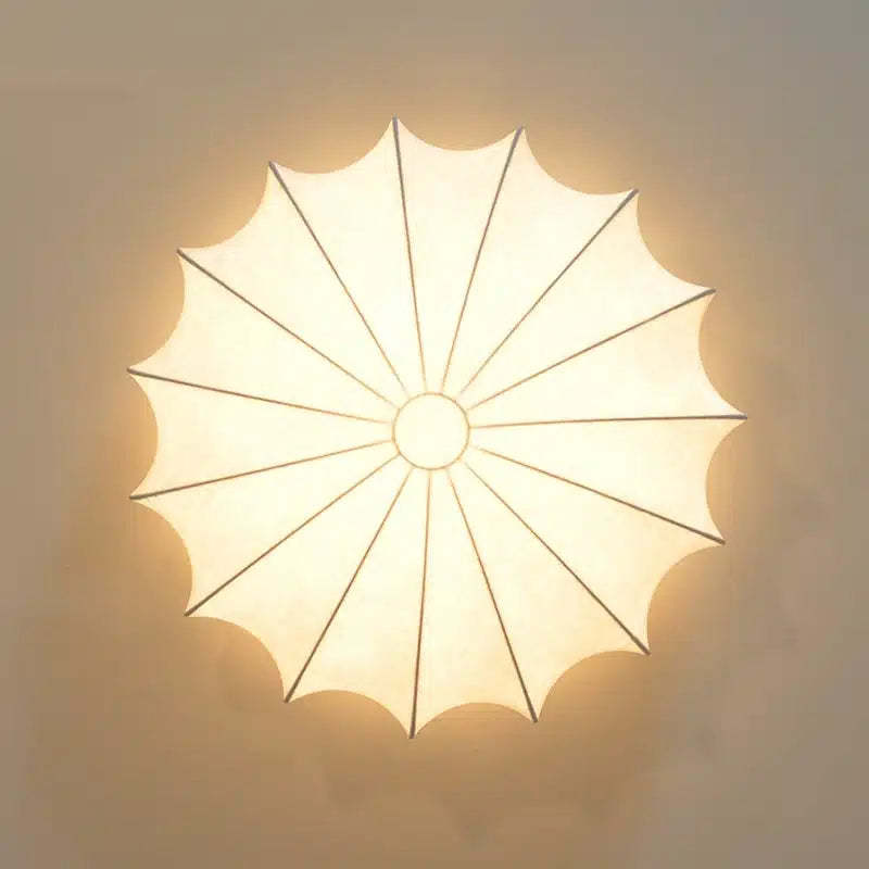 White Silk Flush Mount Ceiling Light -Homdiy