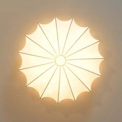 White Silk Flush Mount Ceiling Light -Homdiy