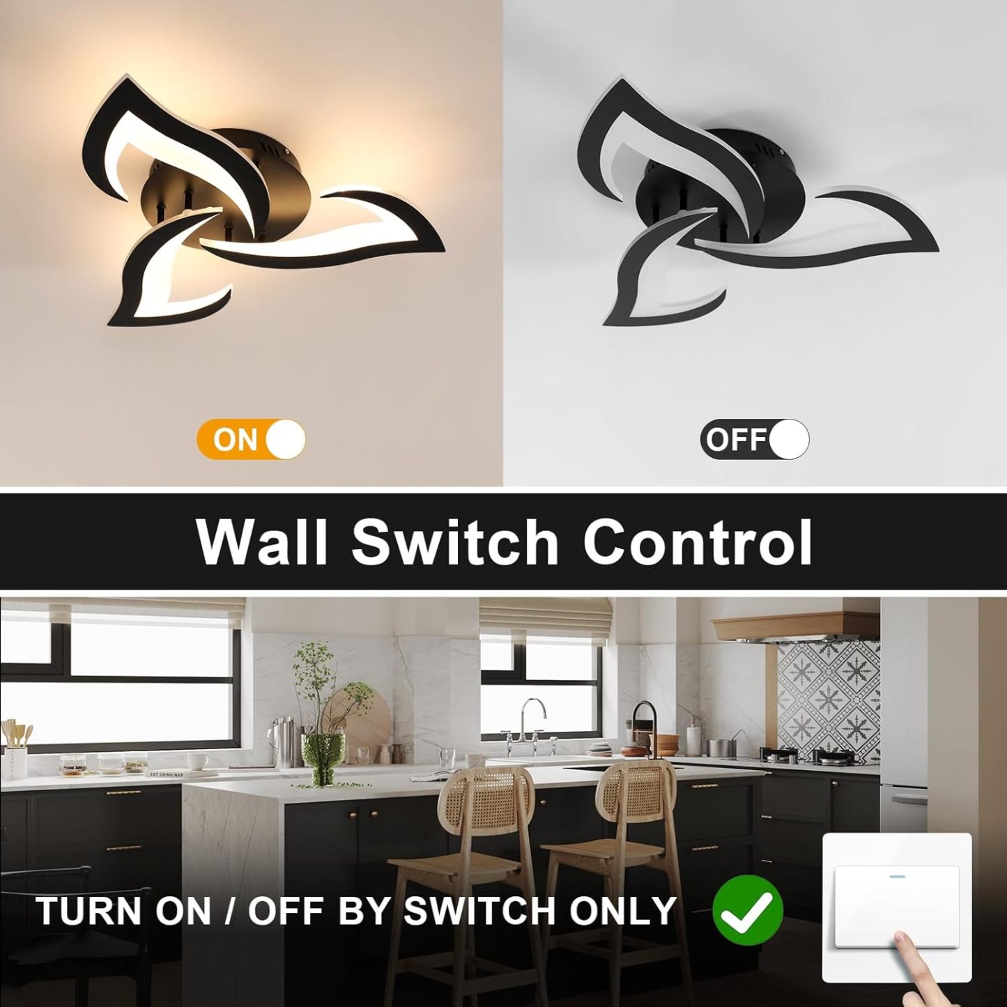 Modern Flower Shape Iron LED Ceiling Light For Bedroom