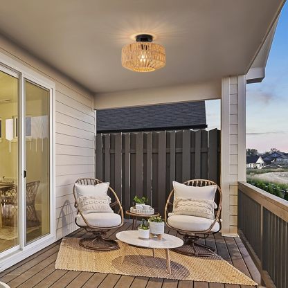 Boho Rope Ceiling Light Fixture For Living Room