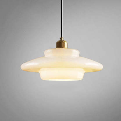 Mid Century Art Milk White Glass Pendant Light -Homdiy