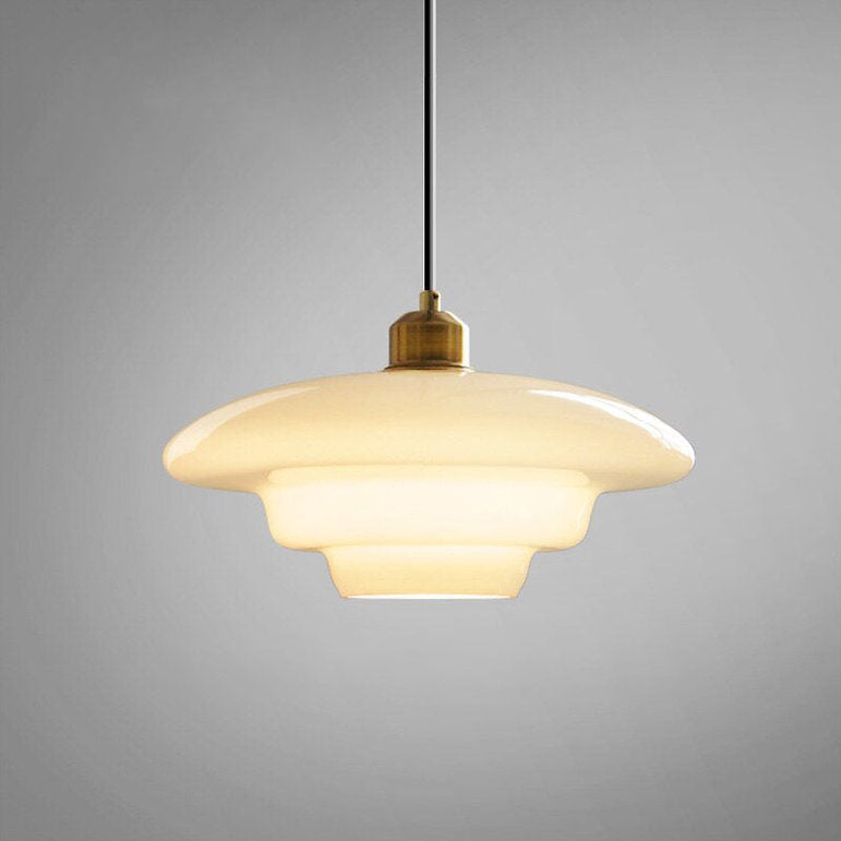 Mid Century Art Milk White Glass Pendant Light -Homdiy