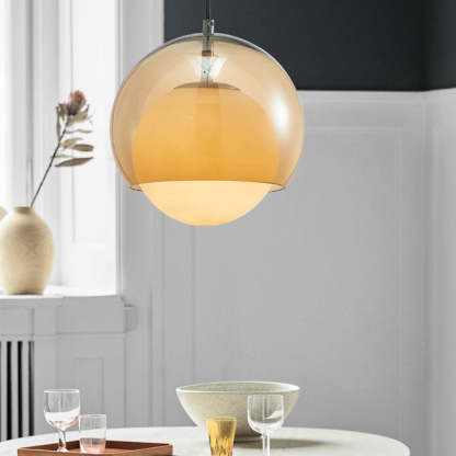 Medieval Retro Orange Bauhaus Decoration Glass Pendant Light -Homdiy