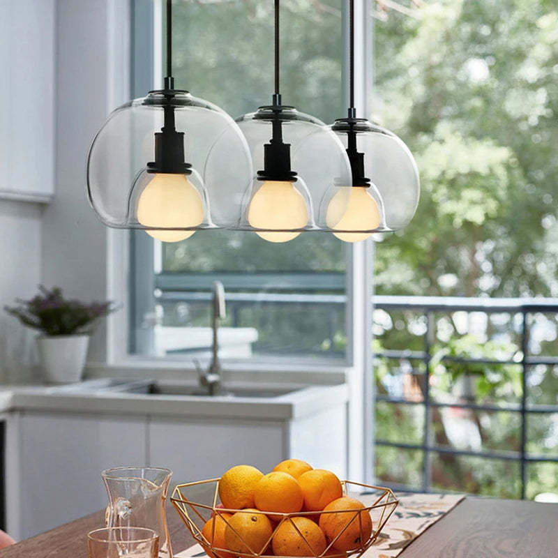 Modern Multi-Head Glass Kitchen Pendant Lights