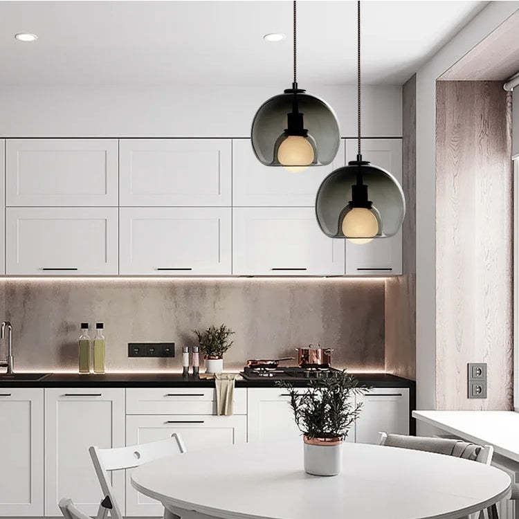 Modern Multi-Head Glass Kitchen Pendant Lights