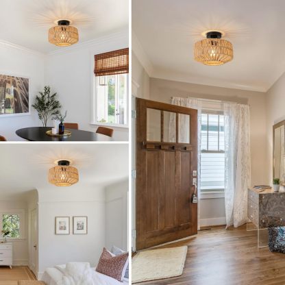 Boho Rope Ceiling Light Fixture For Living Room