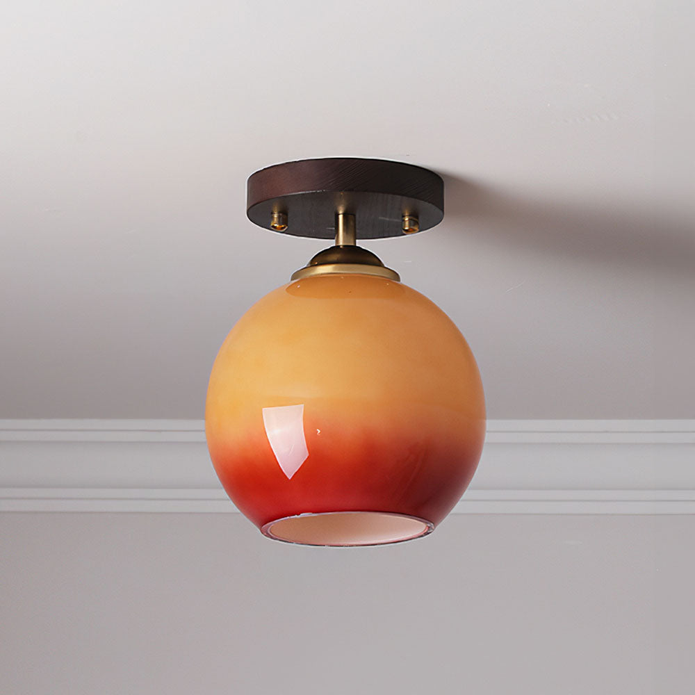 Vintage Orange Round Ceiling Bedroom Lighting