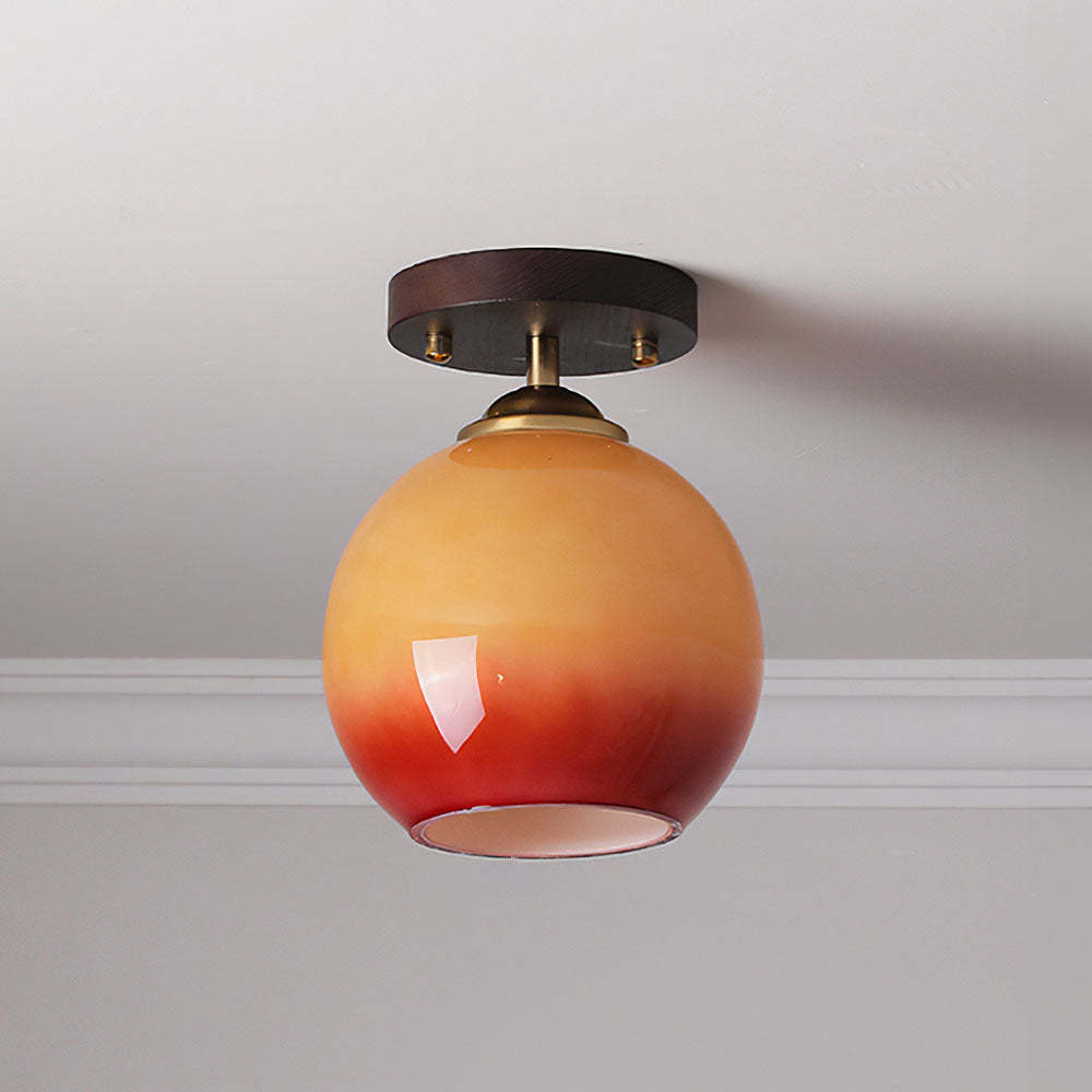 Vintage Orange Round Ceiling Bedroom Lighting