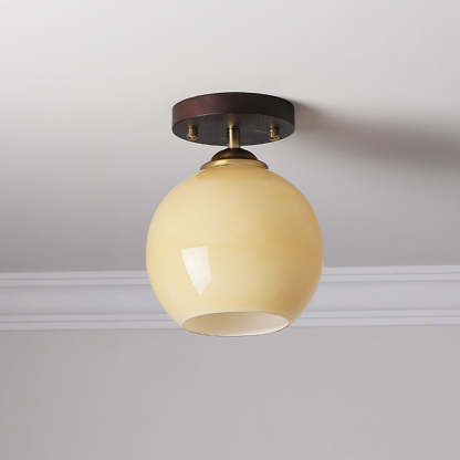 Vintage Orange Round Ceiling Bedroom Lighting