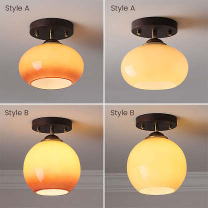 Vintage Orange Round Ceiling Bedroom Lighting