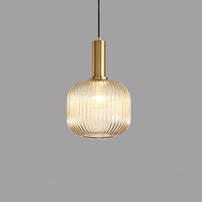 Retro Lantern Shape Stained Glass Pendant Light