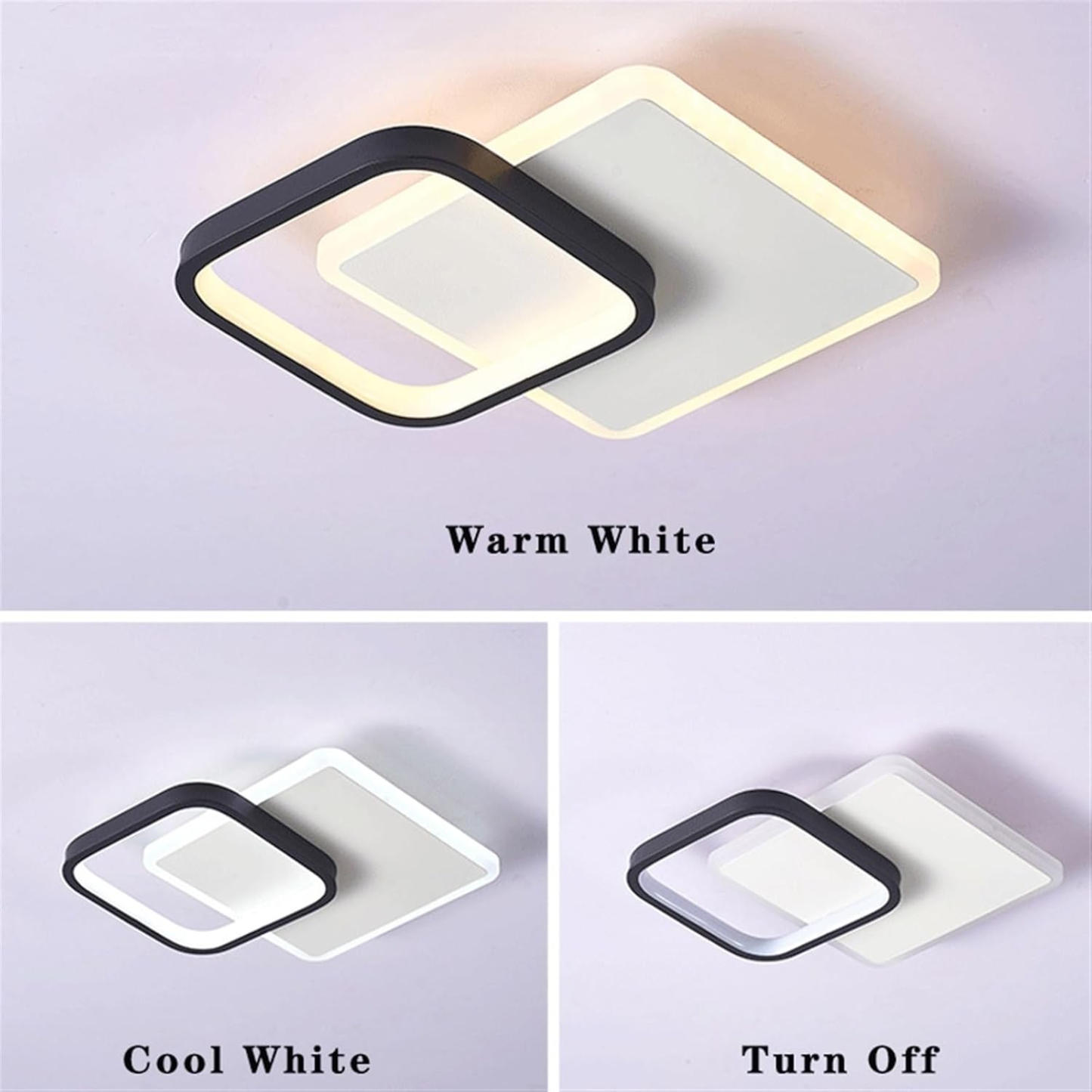 Contemporary Geometric Iron Black Flush LED Ceiling Lights For Bedroom