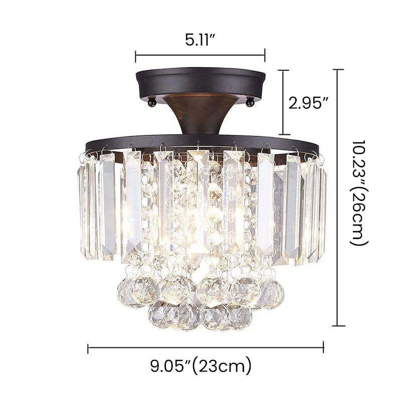 Crystal Bright Round Ceiling Lights For Hallway