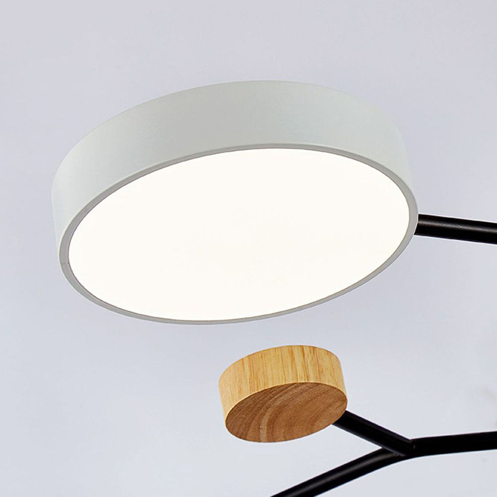 Round Metal Led Ceiling Fan Light For Bedroom