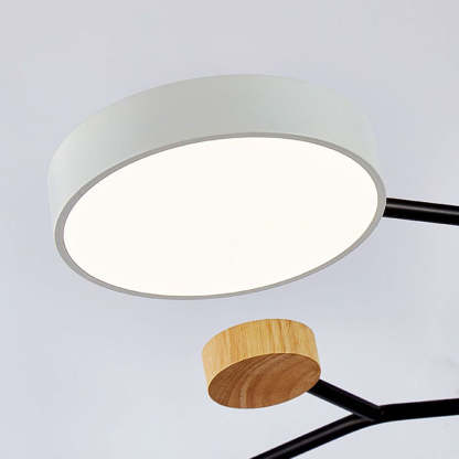 Round Metal Led Ceiling Fan Light For Bedroom