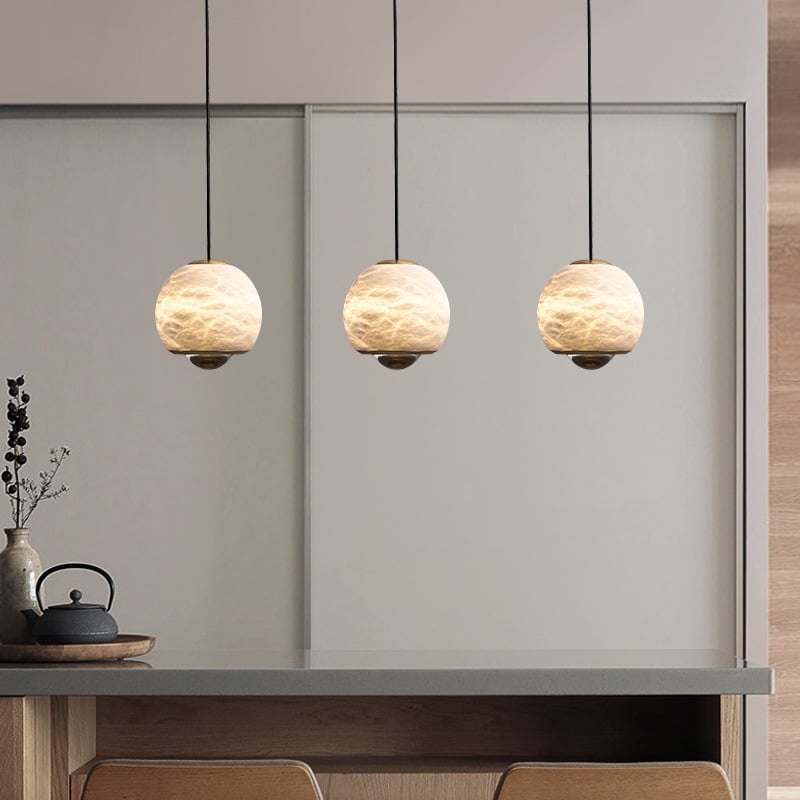 Nordic Marble Alabaster Globe Pendant Lamp -Homdiy