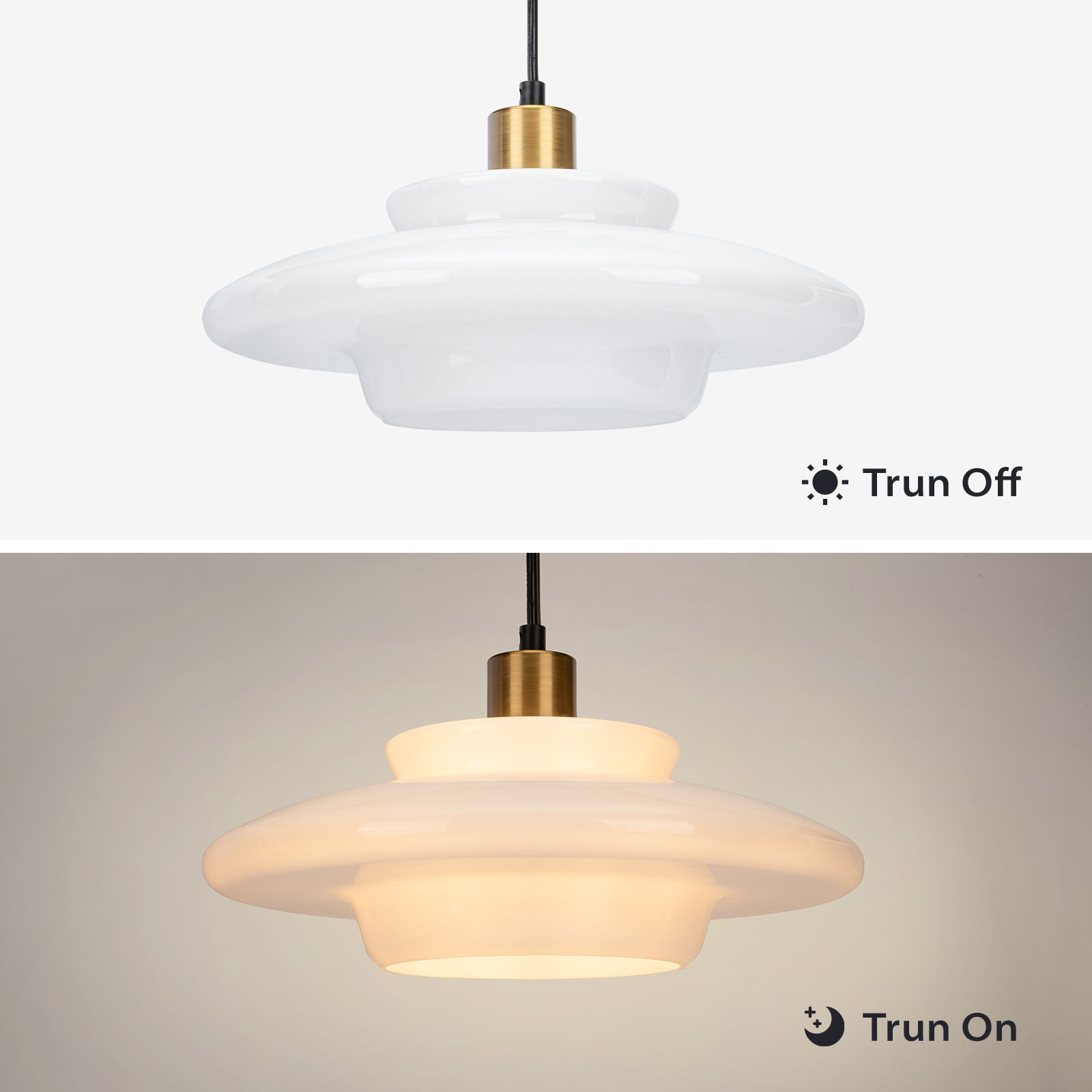 Mid Century Home Decor Glass Ceiling Pendant Light