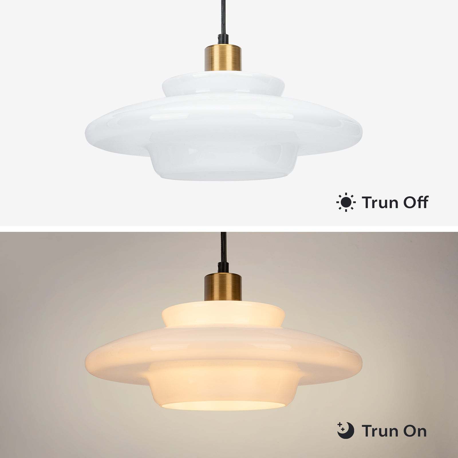 Mid Century Home Decor Glass Ceiling Pendant Light