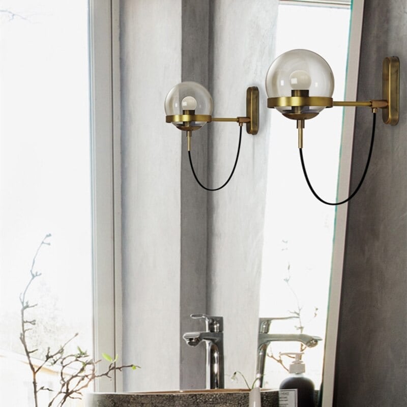 Globe Glass Bedroom Ball Wall Lamp