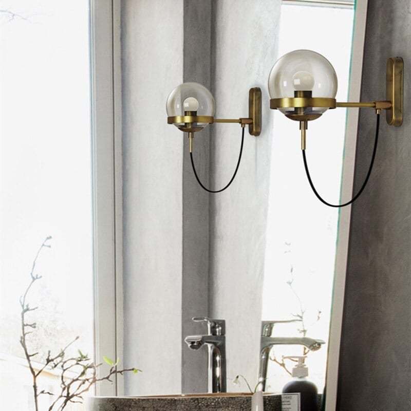 Globe Glass Bedroom Ball Wall Lamp