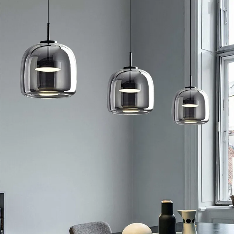 Modern Simple Glass Bowl Led Kitchen Pendant Light