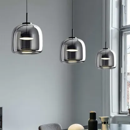 Modern Simple Glass Bowl Led Kitchen Pendant Light