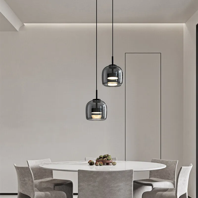 Modern Simple Glass Bowl Led Kitchen Pendant Light