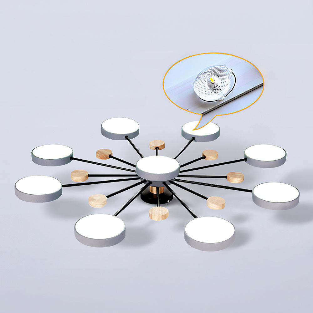 Modern Semi Flush Mounted LED Ceiling Lights for Living Room