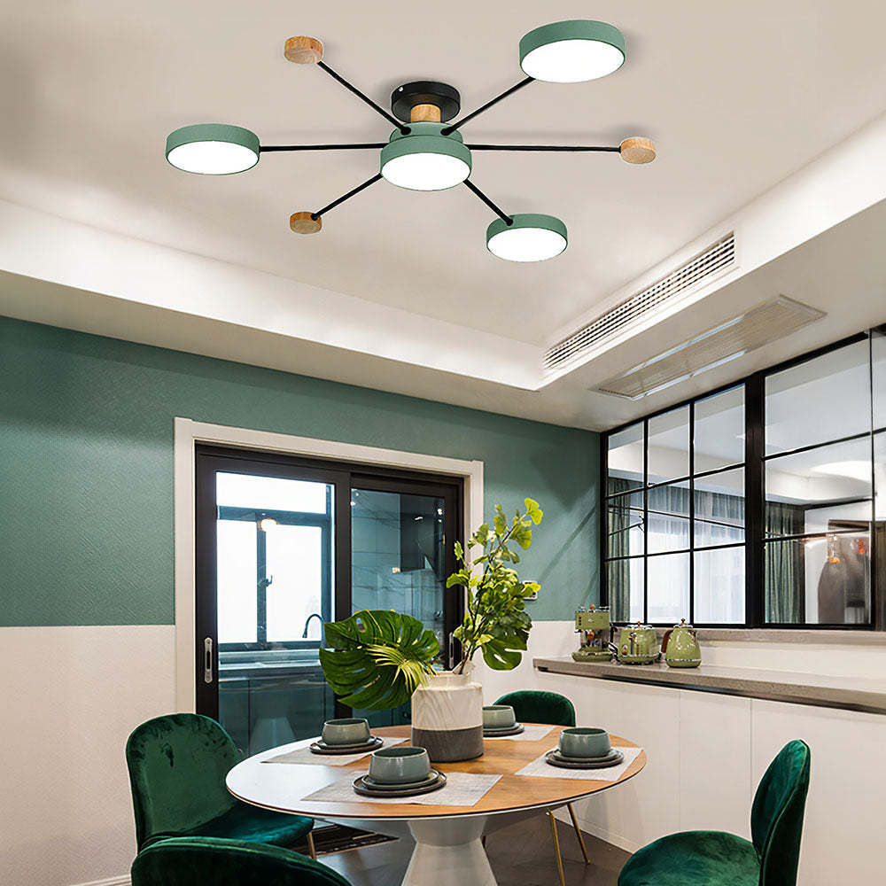 Lampsmodern Colourful Semi Flush Mounted Ceiling Lights for Bedroom