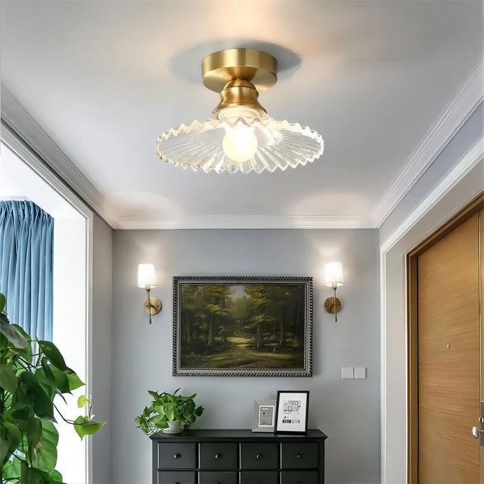 Nordic Green Semi-Flush Mount Ceiling Light