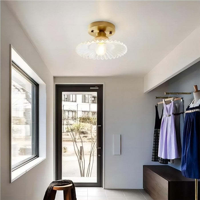 Nordic Green Semi-Flush Mount Ceiling Light