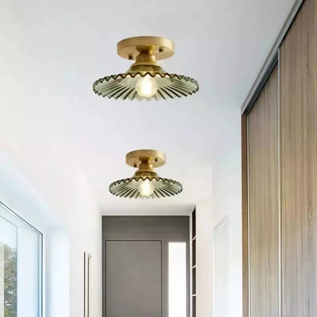 Nordic Green Semi-Flush Mount Ceiling Light