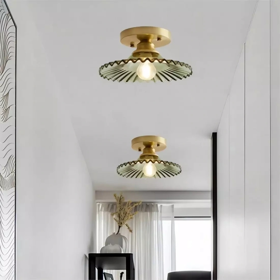 Nordic Green Semi-Flush Mount Ceiling Light