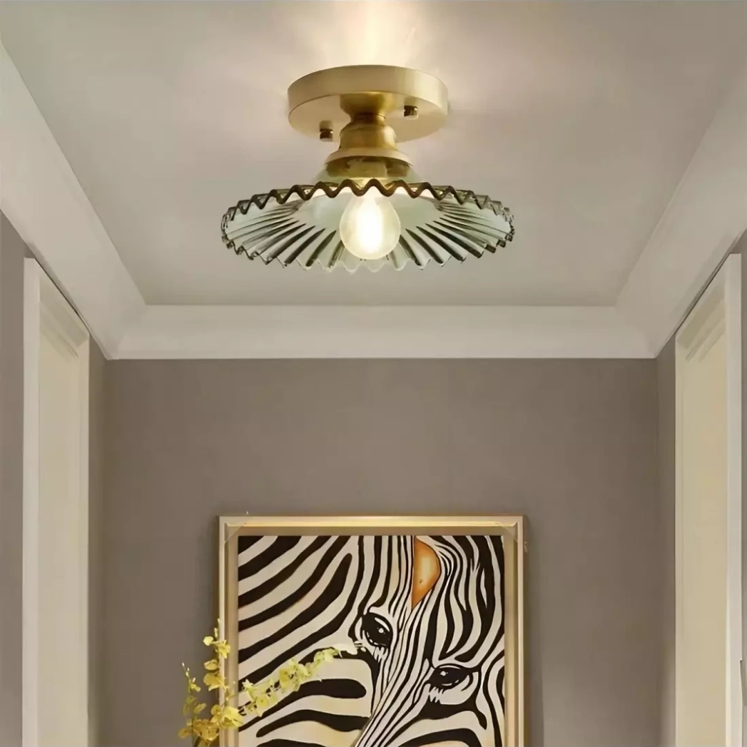 Nordic Green Semi-Flush Mount Ceiling Light