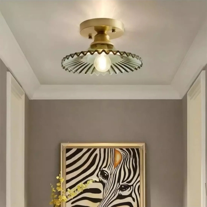 Nordic Green Semi-Flush Mount Ceiling Light